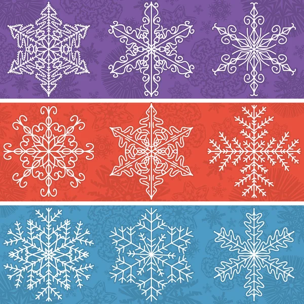 Color  background with snowflakes line stile, vector — Stock Vector