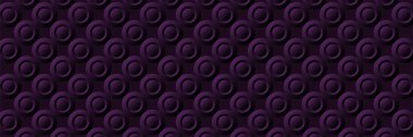 Purple banner suitable for social networks with pattern of circles. Horizontal background, headers, posters, cards, website. Vector illustration
