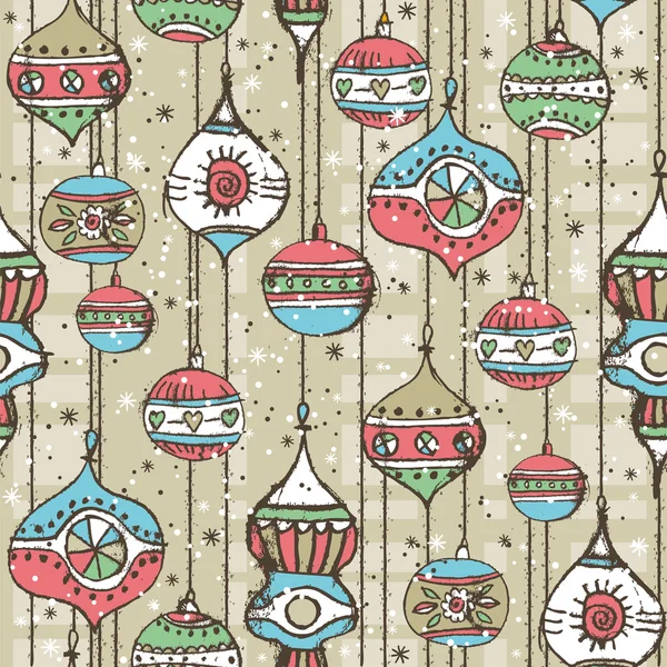 Grunge fundo com bolas de Natal, vetor — Vetor de Stock