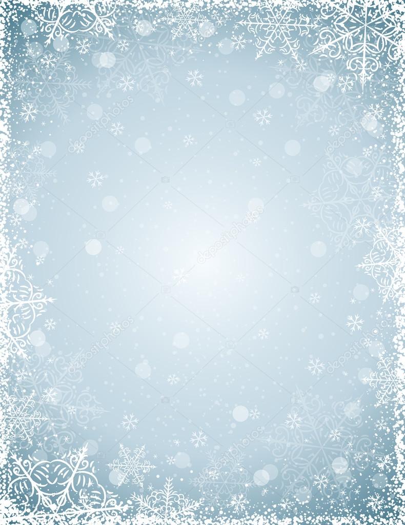 Grey background with  frame of snowflakes,  vector