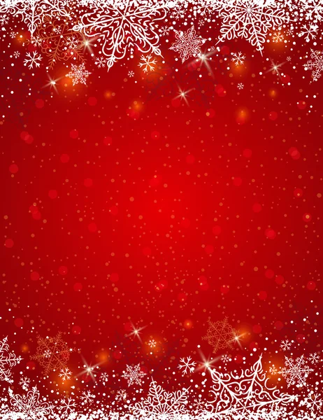 kırmızı arka plan kar taneleri çerçeveyle vektör
