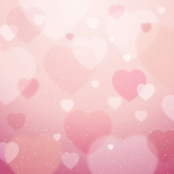 ピンクのバレンタインの心と背景, ベクトル — ストックベクタ