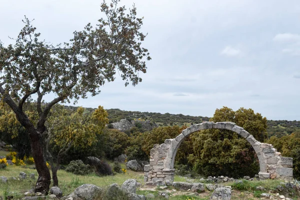 Ruinas Transversales Del Arco Iglesia Las Conejeras Cerca Las Cogotas —  Fotos de Stock