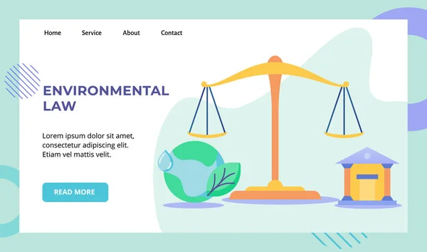 Diritto ambientale uguale scala campagna terra corte per il sito web home home page pagina iniziale modello banner con stile piatto disegno vettoriale illustrazione — Vettoriale Stock