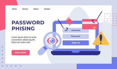 Web sitesi web sitesi ana sayfası iniş şablonu için dizüstü bilgisayar kampanyasında şifreleme düz biçimli beyaz arkaplan