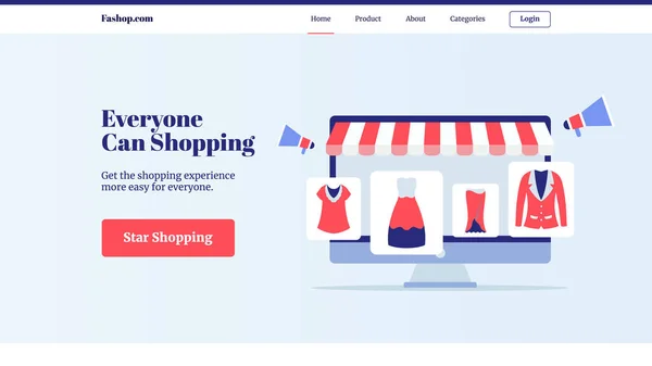 Jeder Kann Einkaufen Kleidungssatz Sammlung Anzeige Computerbildschirm Commerce Store Für — Stockvektor