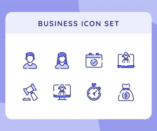 Business Icon Pictogrammen Set Collectie Collecties Pakketprofiel Met Profiel Mannen — Stockvector