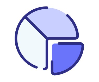 Pasta çizelgesi bütçe raporunda çizgili çizgi biçimi tasarımı illüstrasyonuna sahip tek bir izole simge