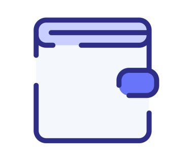 Cüzdan gelir fonu kesik çizgi biçimi tasarım illüstrasyonlu tek bir izole simge