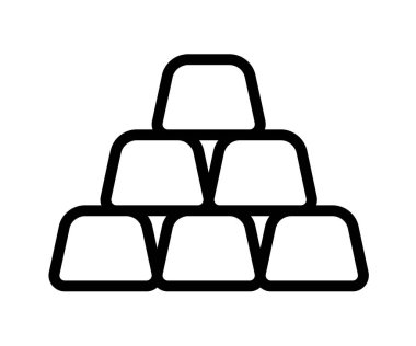 Altın yatırım zenginliği ana hatlı tasarım tasarımı illüstrasyonlu tek bir izole ikon