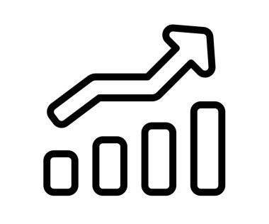 büyüme artışı tek izole edilmiş ikon ana hatlı vektör tasarımı illüstrasyonu