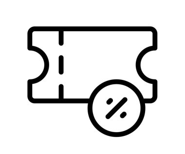 kupon indirimi% Tek izole edilmiş ikon ana hatlı biçim vektör tasarımı illüstrasyonu