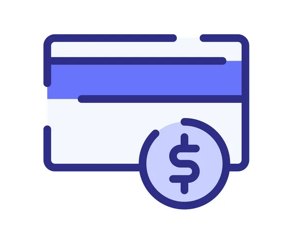 Credit Card Cent Payment Alone Icon Dawn Line Style Vector — 스톡 벡터