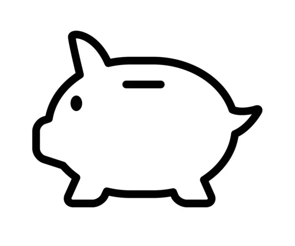 Salvar Único Ícone Isolado Armazenamento Piggy Com Ilustração Design Vetor —  Vetores de Stock