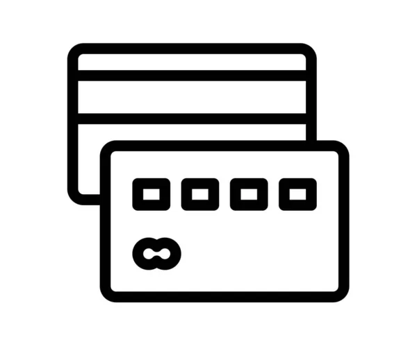 Credit Card Finance Payment Single Isolated Icon Outline Style Vector — 스톡 벡터