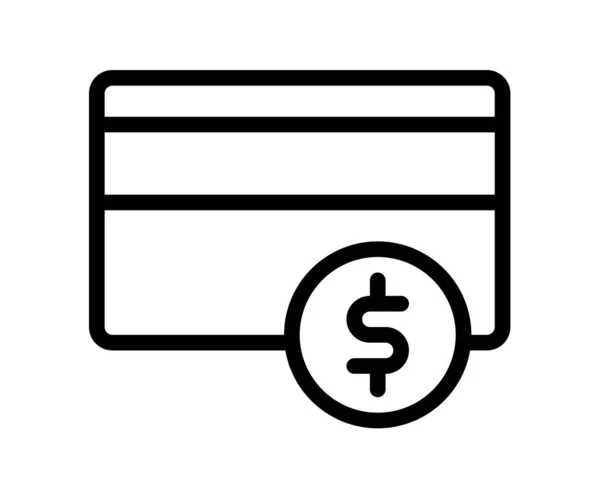 Credit Card Cent Payment Single Isolated Icon Outline Style Vector — 스톡 벡터