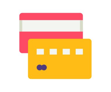 Düz stil vektör tasarımı illüstrasyonlu kredi kartı ödeme tek izole simgesi