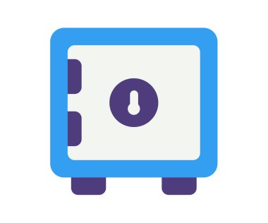 Güvenli depolama kutusu Düz stil vektör tasarım illüstrasyonlu tek izole simge