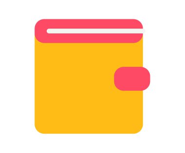 Cüzdan gelir fonu düz stil vektör tasarımı illüstrasyonlu tek bir izole simge