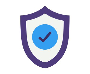 Güvenlik kalkanı güvenli tek bir izole edilmiş simge düz stil vektör tasarımı illüstrasyonu