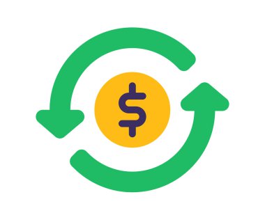 para akışı cirosu düz stil vektör tasarımı illüstrasyonuna sahip tek bir izole simge