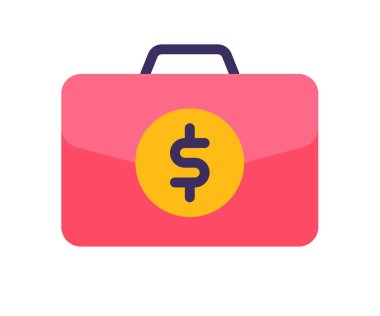 çanta finansman çantası düz stil vektör tasarım illüstrasyonlu tek izole simge