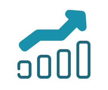 büyümeyi artırmak için tek bir izole edilmiş simge ile katı çizgi biçimi tasarım illüstrasyonu