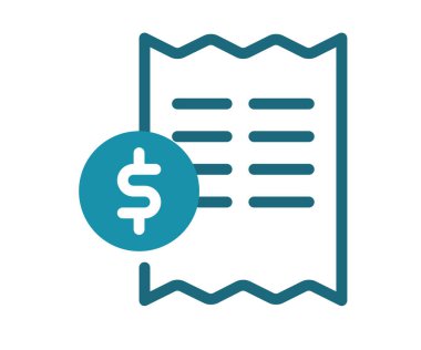 Katı çizgi biçimi tasarım illüstrasyonuna sahip tek bir izole edilmiş vergi faturası