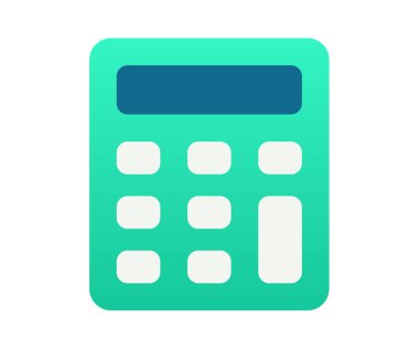 Hesap makinesi, gradyan biçim vektör tasarımı illüstrasyonlu tek izole edilmiş sayıyı hesaplar