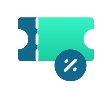 Kupon indirimi percen tsingle izole edilmiş gradyan stil vektör tasarımı illüstrasyonlu simge