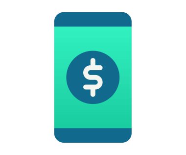 dijital para, gradyan biçim vektör tasarımı illüstrasyonuna sahip tek bir izole simgeye mal olur