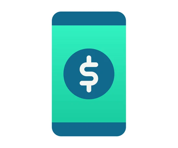 Dinero Digital Costo Único Icono Aislado Con Diseño Vectorial Estilo — Vector de stock