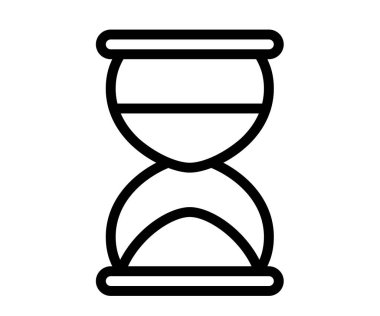 Hat çizgisi biçim tasarımı illüstrasyonuna sahip kum saati ve tek izole simge