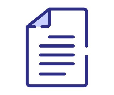 kağıt belge dosyası tek bir izole edilmiş simge çizgi veya çizgi çizgileri biçim vektör tasarımı illüstrasyonu