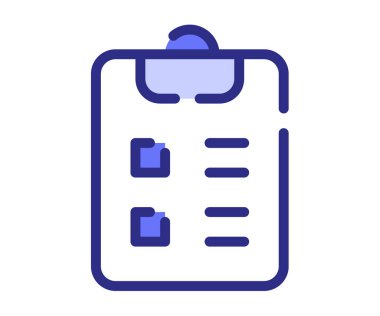 Pano kontrol listesi görevi kesikli çizgi veya çizgi çizgileri biçim vektör tasarımı illüstrasyonuna sahip tek bir izole simge