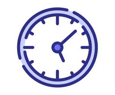 saat saat çizgili tek bir izole simge veya tire çizgileri biçim tasarım illüstrasyonu