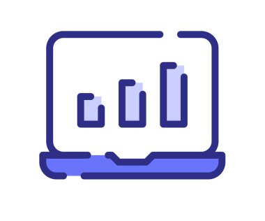 Çizilmiş çizgi veya çizgi çizgileri biçim tasarımı illüstrasyonlu tek izole edilmiş dizüstü bilgisayar grafiği simgesi