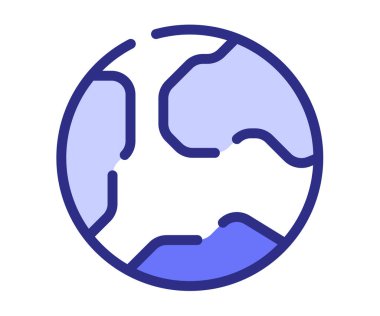 dünya çapında tek bir izole edilmiş simge çizgi veya çizgi çizgileri biçim vektör tasarımı illüstrasyonu ile