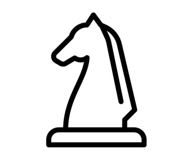strateji stratejisti satranç tekli izole edilmiş simge ana hatlı çizgi biçimi vektör tasarımı illüstrasyonu