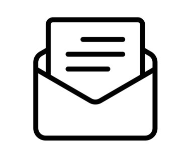 e-posta zarfı harfi tek izole edilmiş simge ana hatlı satır biçimi vektör tasarımı illüstrasyonu