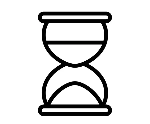 Sablier Temps Sable Unique Icône Isolée Avec Contour Ligne Style — Image vectorielle