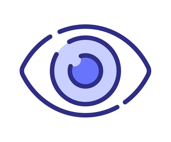 Vision Siehe Auge Einzelne Isolierte Symbol Mit Gestrichelten Linie Oder — Stockvektor