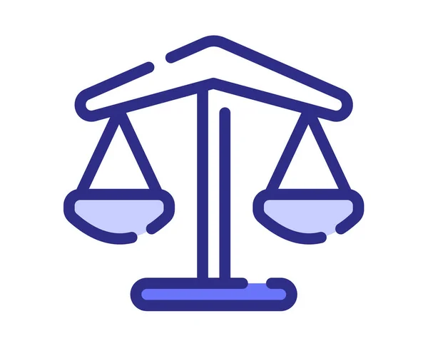 Law Justice Legal Fair Single Isolated Icon Dashed Line Dash — Stock Vector