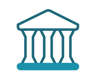 Hükümet, katı çizgi biçimi vektör tasarımı illüstrasyonuna sahip tek bir izole banka yasası oluşturuyor