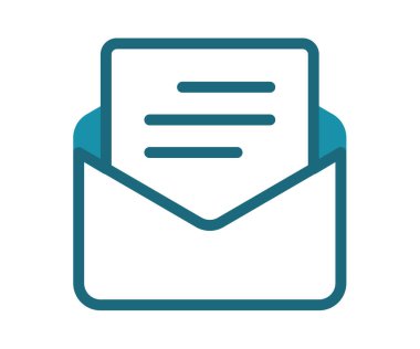 e-posta zarfı harfi tek izole edilmiş simge katı satır biçimi vektör tasarımı illüstrasyonu