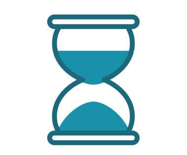 Kum saati, katı çizgi biçimi vektör tasarımı illüstrasyonuna sahip tek bir izole simge