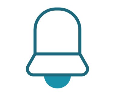 uyarı çanı uyarısı katı satır biçimi tasarım illüstrasyonlu tek izole simge