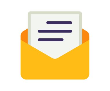 e-posta zarfı harfi düz stil vektör tasarımı illüstrasyonlu tek izole simge