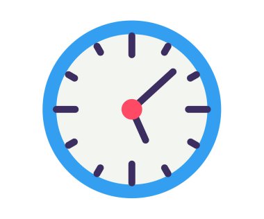 Düz stil vektör tasarımı illüstrasyonlu tek bir izole saat simgesi