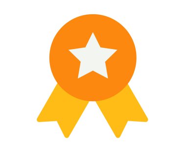 Rozet ödülü başarısı Düz stil vektör tasarımı illüstrasyonlu tek izole simge